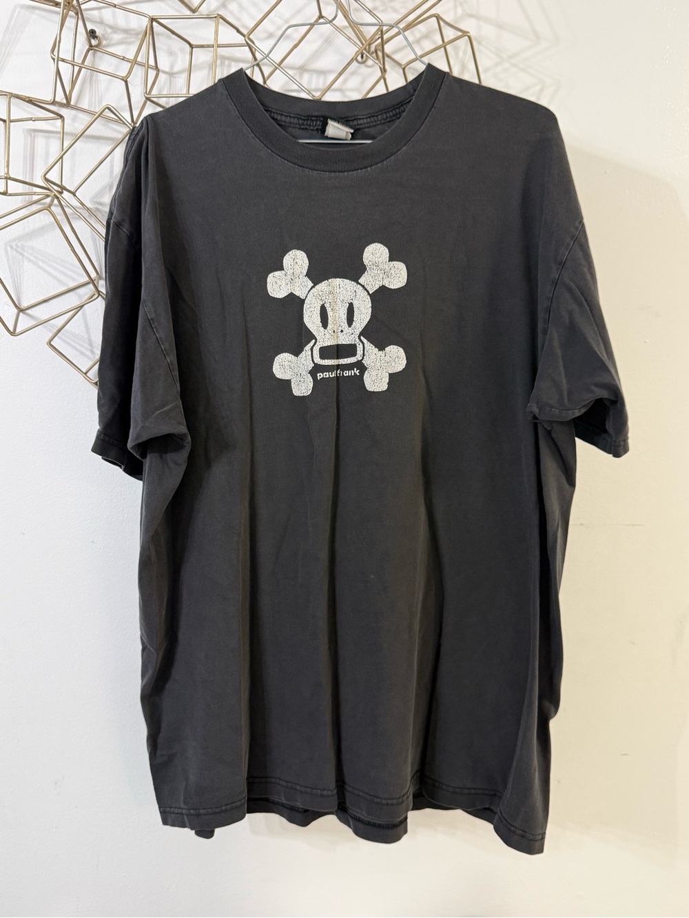 Paul Frank Black Tee with White Skull-and-Crossbones Graphic